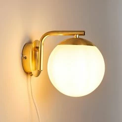 Hofstein Chemung Wandleuchte Messing, 1-flammig -Wandleuchten Verkaufsgeschäft chemung wandleuchte h3316474 6