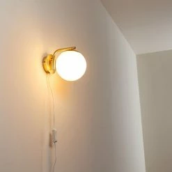 Hofstein Chemung Wandleuchte Messing, 1-flammig -Wandleuchten Verkaufsgeschäft chemung wandleuchte h3316474 9