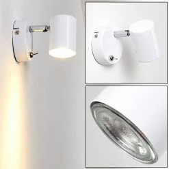 Hofstein Chennai Wandleuchte LED Chrom, Weiß, 1-flammig