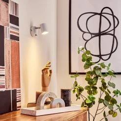 Hofstein Chennai Wandleuchte Chrom, Weiß, 1-flammig