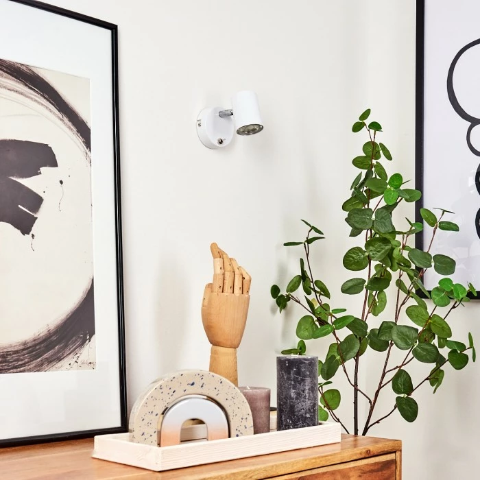 Hofstein Chennai Wandleuchte Chrom, Weiß, 1-flammig 2 Hofstein Chennai Wandleuchte Chrom, Weiß, 1-flammig – Bild 2