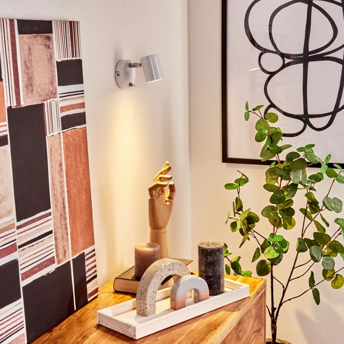 Hofstein Chennai Wandleuchte Chrom, Weiß, 1-flammig 11 Hofstein Chennai Wandleuchte Chrom, Weiß, 1-flammig – Bild 11