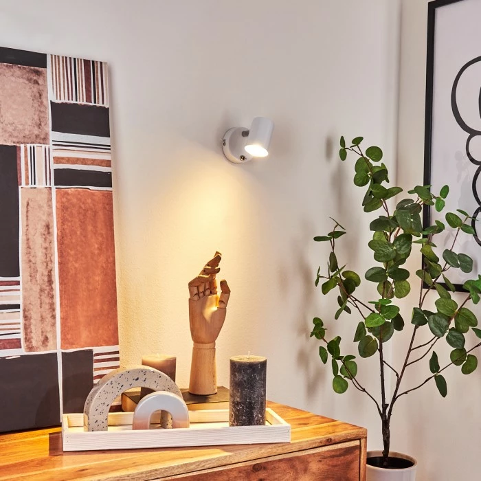 Hofstein Chennai Wandleuchte Chrom, Weiß, 1-flammig 7 Hofstein Chennai Wandleuchte Chrom, Weiß, 1-flammig – Bild 7