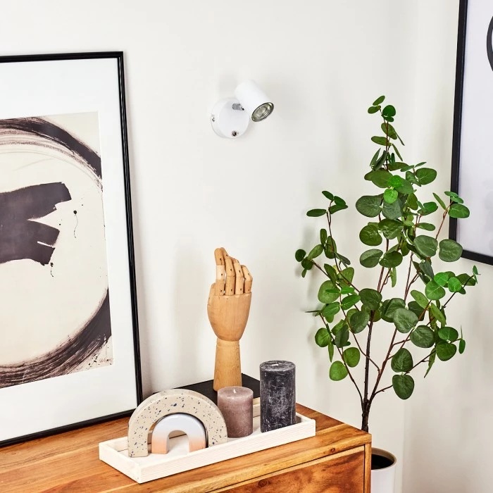 Hofstein Chennai Wandleuchte Chrom, Weiß, 1-flammig 10 Hofstein Chennai Wandleuchte Chrom, Weiß, 1-flammig – Bild 10