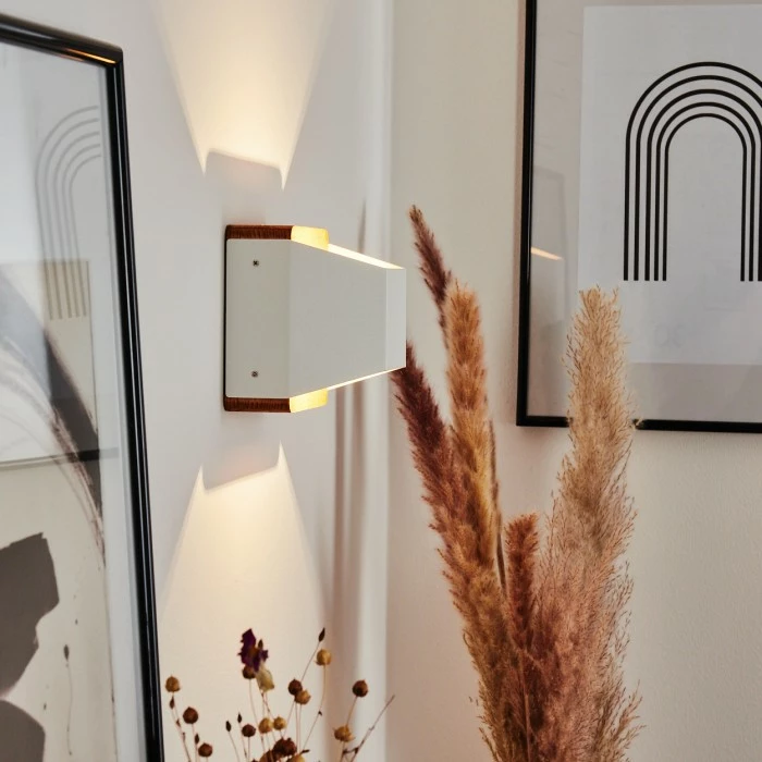 Hofstein Clarens Wandleuchte LED Braun, Weiß, 1-flammig 7 Hofstein Clarens Wandleuchte LED Braun, Weiß, 1-flammig – Bild 7