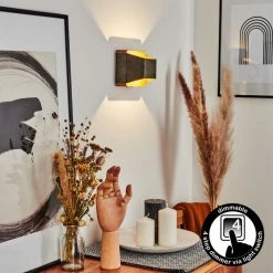 Hofstein Clarens Wandleuchte LED Braun, Weiß, 1-flammig