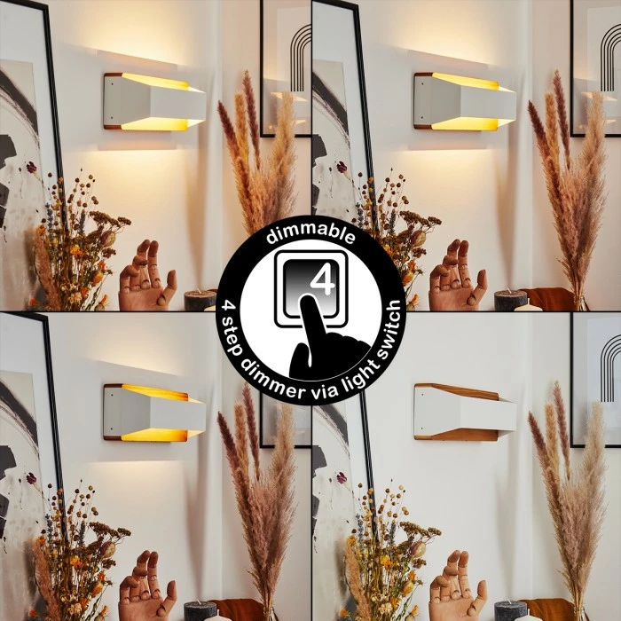 Hofstein Clarens Wandleuchte LED Braun, Weiß, 1-flammig 2 Hofstein Clarens Wandleuchte LED Braun, Weiß, 1-flammig – Bild 2