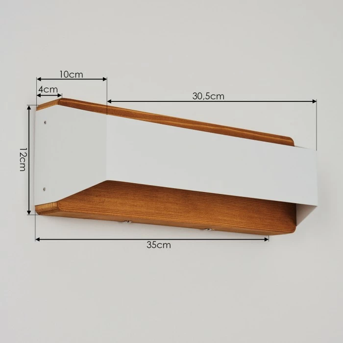 Hofstein Clarens Wandleuchte LED Braun, Weiß, 1-flammig 4 Hofstein Clarens Wandleuchte LED Braun, Weiß, 1-flammig – Bild 4