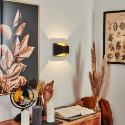 Hofstein Clarens Wandleuchte LED Schwarz, Naturfarben, 1-flammig -Wandleuchten Verkaufsgeschäft clarens wandleuchte h3562918 8