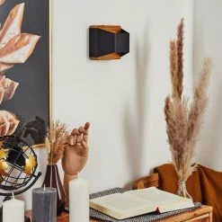 Hofstein Clarens Wandleuchte LED Schwarz, Naturfarben, 1-flammig -Wandleuchten Verkaufsgeschäft clarens wandleuchte h3562918 9