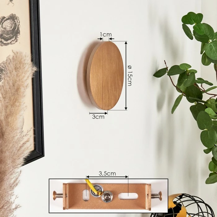 Hofstein Comallo Wandleuchte LED Messing, Gold, 1-flammig 4 Hofstein Comallo Wandleuchte LED Messing, Gold, 1-flammig – Bild 4