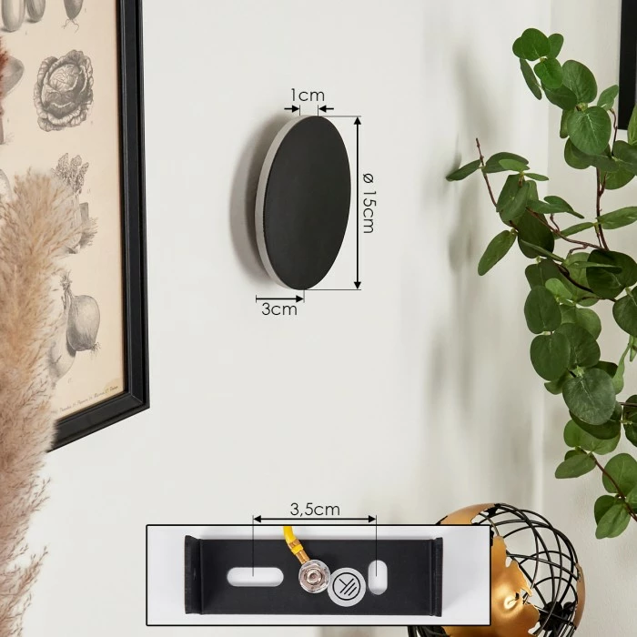 Hofstein Comallo Wandleuchte LED Schwarz, Weiß, 1-flammig 4 Hofstein Comallo Wandleuchte LED Schwarz, Weiß, 1-flammig – Bild 4