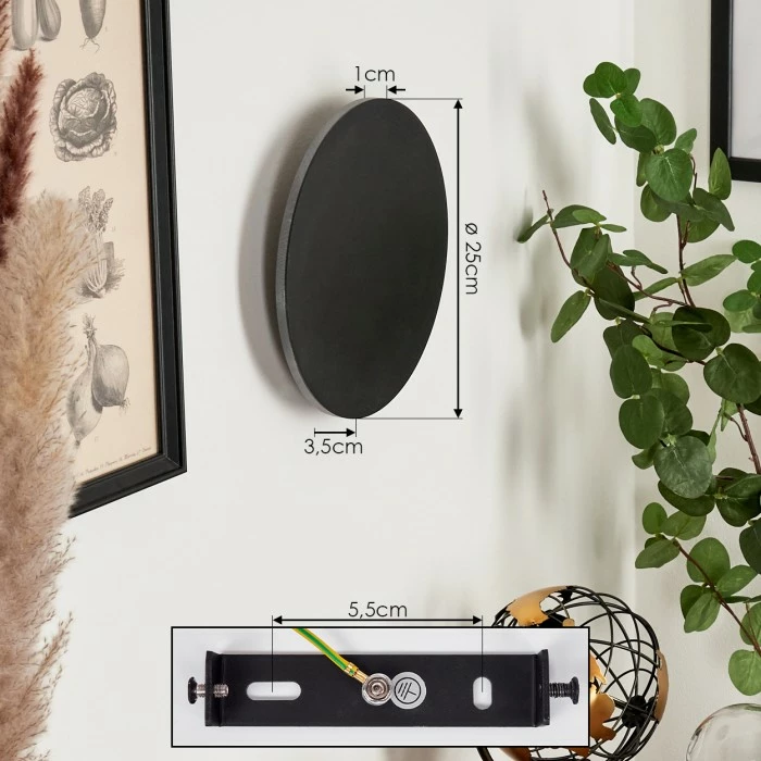 Hofstein Comallo Wandleuchte LED Schwarz, Weiß, 1-flammig 4 Hofstein Comallo Wandleuchte LED Schwarz, Weiß, 1-flammig – Bild 4