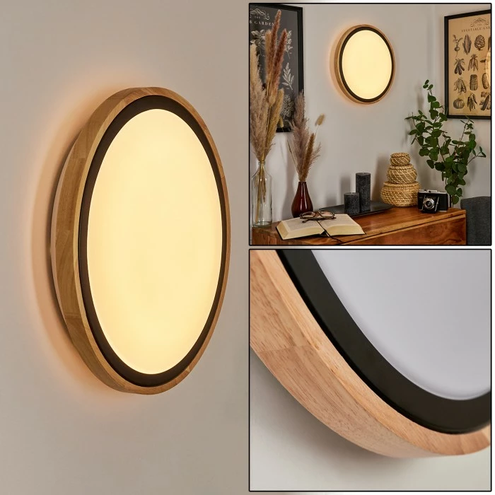 Hofstein Corinto Wandleuchte LED Schwarz, Naturfarben, 1-flammig 1 Hofstein Corinto Wandleuchte LED Schwarz, Naturfarben, 1-flammig