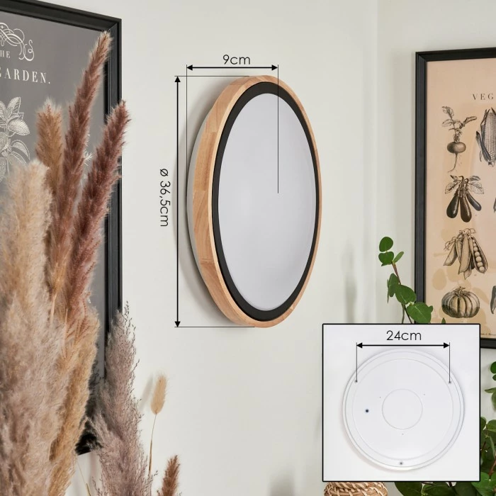 Hofstein Corinto Wandleuchte LED Schwarz, Naturfarben, 1-flammig 4 Hofstein Corinto Wandleuchte LED Schwarz, Naturfarben, 1-flammig – Bild 4