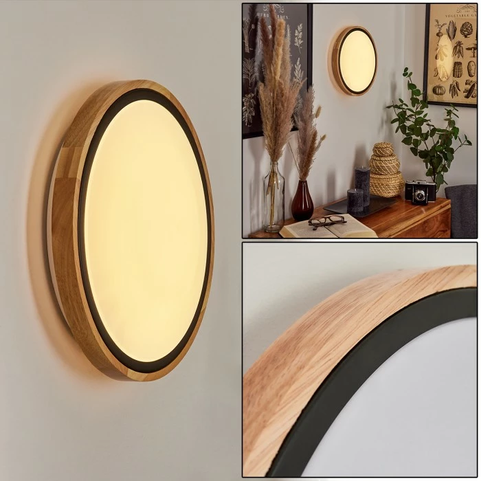 Hofstein Corinto Wandleuchte LED Schwarz, Naturfarben, 1-flammig 1 Hofstein Corinto Wandleuchte LED Schwarz, Naturfarben, 1-flammig