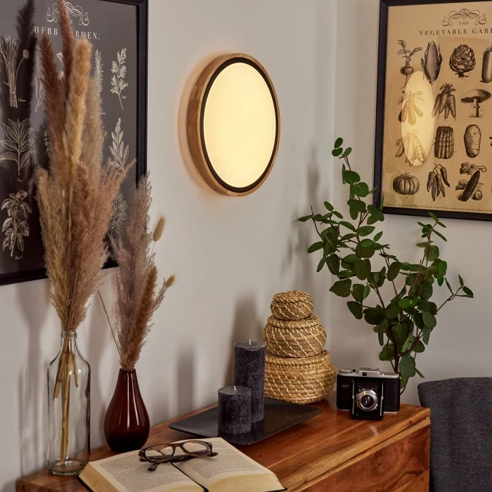 Hofstein Corinto Wandleuchte LED Schwarz, Naturfarben, 1-flammig 7 Hofstein Corinto Wandleuchte LED Schwarz, Naturfarben, 1-flammig – Bild 7