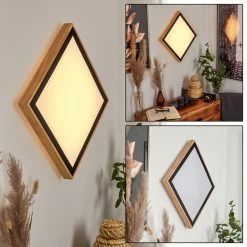 Hofstein Corinto Wandleuchte LED Schwarz, Naturfarben, 1-flammig