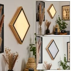 Hofstein Corinto Wandleuchte LED Schwarz, Naturfarben, 1-flammig