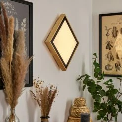 Hofstein Corinto Wandleuchte LED Schwarz, Naturfarben, 1-flammig