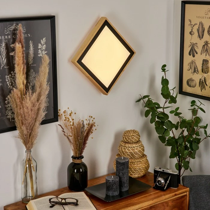 Hofstein Corinto Wandleuchte LED Schwarz, Naturfarben, 1-flammig 11 Hofstein Corinto Wandleuchte LED Schwarz, Naturfarben, 1-flammig – Bild 11