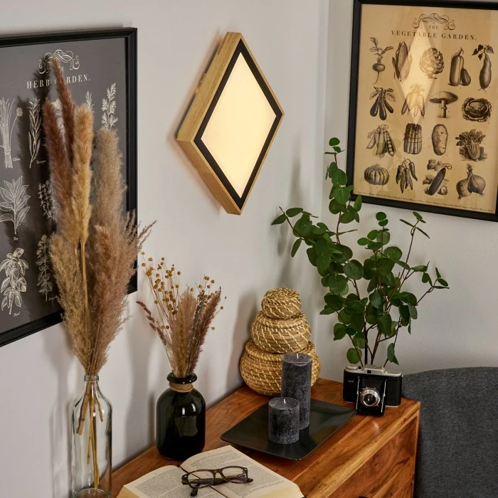 Hofstein Corinto Wandleuchte LED Schwarz, Naturfarben, 1-flammig 9 Hofstein Corinto Wandleuchte LED Schwarz, Naturfarben, 1-flammig – Bild 9