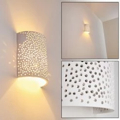 Hofstein Cusco Wandleuchte Weiß, 1-flammig