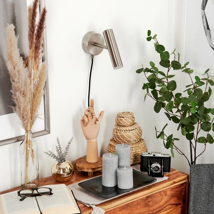 Hofstein Dalheim Wandleuchte LED Nickel-Matt, 1-flammig 2 Hofstein Dalheim Wandleuchte LED Nickel-Matt, 1-flammig – Bild 2