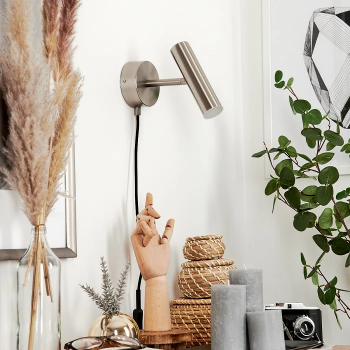 Hofstein Dalheim Wandleuchte LED Nickel-Matt, 1-flammig 12 Hofstein Dalheim Wandleuchte LED Nickel-Matt, 1-flammig – Bild 12