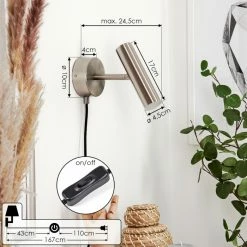 Hofstein Dalheim Wandleuchte LED Nickel-Matt, 1-flammig 15 Hofstein Dalheim Wandleuchte LED Nickel-Matt, 1-flammig -Wandleuchten Verkaufsgeschäft dalheim wandleuchte h3580356 3