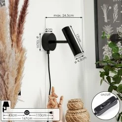 Hofstein Dalheim Wandleuchte LED Schwarz, 1-flammig -Wandleuchten Verkaufsgeschäft dalheim wandleuchte h3580370 3