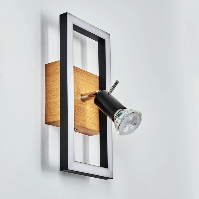 Hofstein Deadwood Wandleuchte LED Chrom, Braun, Holzoptik, 2-flammig 8 Hofstein Deadwood Wandleuchte LED Chrom, Braun, Holzoptik, 2-flammig – Bild 8