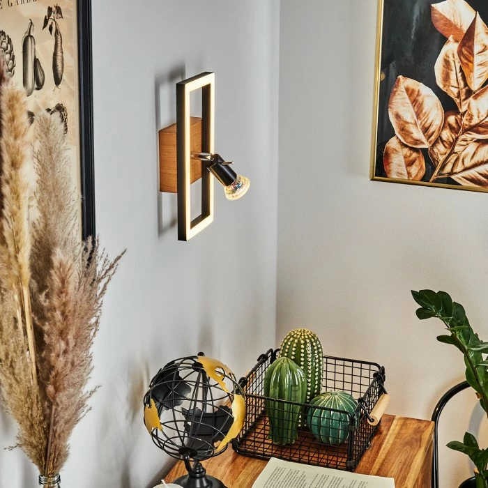 Hofstein Deadwood Wandleuchte LED Chrom, Braun, Holzoptik, 2-flammig 9 Hofstein Deadwood Wandleuchte LED Chrom, Braun, Holzoptik, 2-flammig – Bild 9