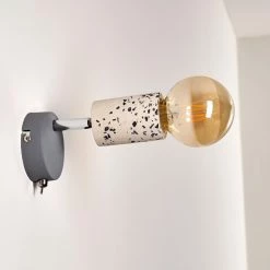 Hofstein Elkhorn Wandleuchte Chrom, Grau, Steinoptik, 1-flammig -Wandleuchten Verkaufsgeschäft elkhorn wandleuchte h3350683 10