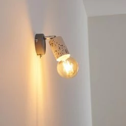 Hofstein Elkhorn Wandleuchte Chrom, Grau, Steinoptik, 1-flammig -Wandleuchten Verkaufsgeschäft elkhorn wandleuchte h3350683 11