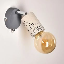 Hofstein Elkhorn Wandleuchte Chrom, Grau, Steinoptik, 1-flammig -Wandleuchten Verkaufsgeschäft elkhorn wandleuchte h3350683 13