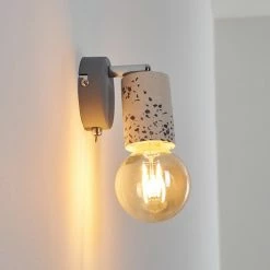 Hofstein Elkhorn Wandleuchte Chrom, Grau, Steinoptik, 1-flammig -Wandleuchten Verkaufsgeschäft elkhorn wandleuchte h3350683 16