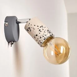 Hofstein Elkhorn Wandleuchte Chrom, Grau, Steinoptik, 1-flammig -Wandleuchten Verkaufsgeschäft elkhorn wandleuchte h3350683 18