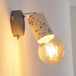 Hofstein Elkhorn Wandleuchte Chrom, Grau, Steinoptik, 1-flammig -Wandleuchten Verkaufsgeschäft elkhorn wandleuchte h3350683 4