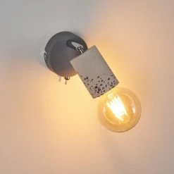 Hofstein Elkhorn Wandleuchte Chrom, Grau, Steinoptik, 1-flammig -Wandleuchten Verkaufsgeschäft elkhorn wandleuchte h3350683 5