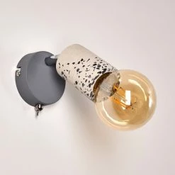 Hofstein Elkhorn Wandleuchte Chrom, Grau, Steinoptik, 1-flammig -Wandleuchten Verkaufsgeschäft elkhorn wandleuchte h3350683 6