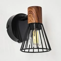 Hofstein Errested Wandleuchte Schwarz, Holz dunkel, 1-flammig 27 Hofstein Errested Wandleuchte Schwarz, Holz dunkel, 1-flammig -Wandleuchten Verkaufsgeschäft errested wandleuchte h3340943 do1 4