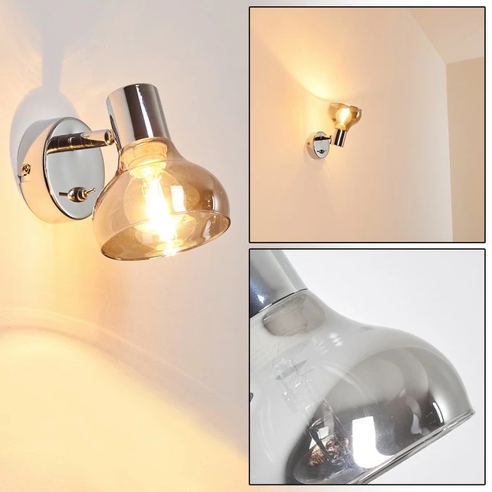 Hofstein Esberg Wandleuchte Chrom, 1-flammig 1 Hofstein Esberg Wandleuchte Chrom, 1-flammig