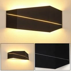 Hofstein Fanas Wandleuchte LED Schwarz, 1-flammig