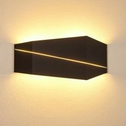 Hofstein Fanas Wandleuchte LED Schwarz, 1-flammig -Wandleuchten Verkaufsgeschäft fanas wandleuchte h3295847 do1 11