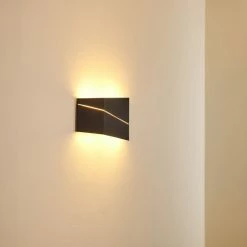 Hofstein Fanas Wandleuchte LED Schwarz, 1-flammig -Wandleuchten Verkaufsgeschäft fanas wandleuchte h3295847 do1 12