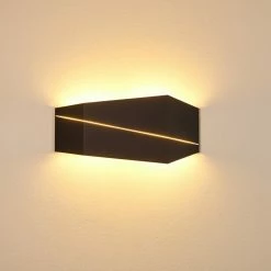 Hofstein Fanas Wandleuchte LED Schwarz, 1-flammig -Wandleuchten Verkaufsgeschäft fanas wandleuchte h3295847 do1 15