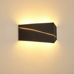 Hofstein Fanas Wandleuchte LED Schwarz, 1-flammig -Wandleuchten Verkaufsgeschäft fanas wandleuchte h3295847 do1 17