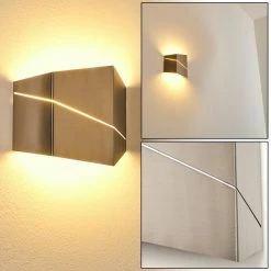 Hofstein Fanas Wandleuchte LED Nickel-Matt, 1-flammig