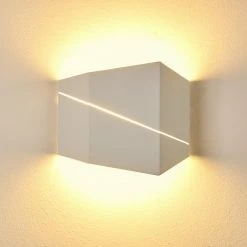 Hofstein Fanas Wandleuchte LED Weiß, 1-flammig -Wandleuchten Verkaufsgeschäft fanas wandleuchte h3296387 do1 6